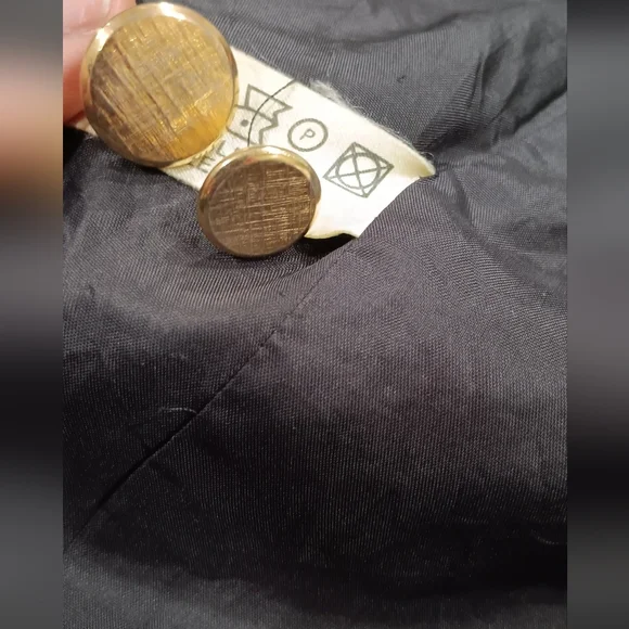 Iconic Fink Modell 1960s Black Satin Bow Tie Sleeveless Shift Dress Pleated Midi - Picture 11 of 12